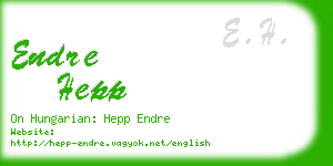 endre hepp business card